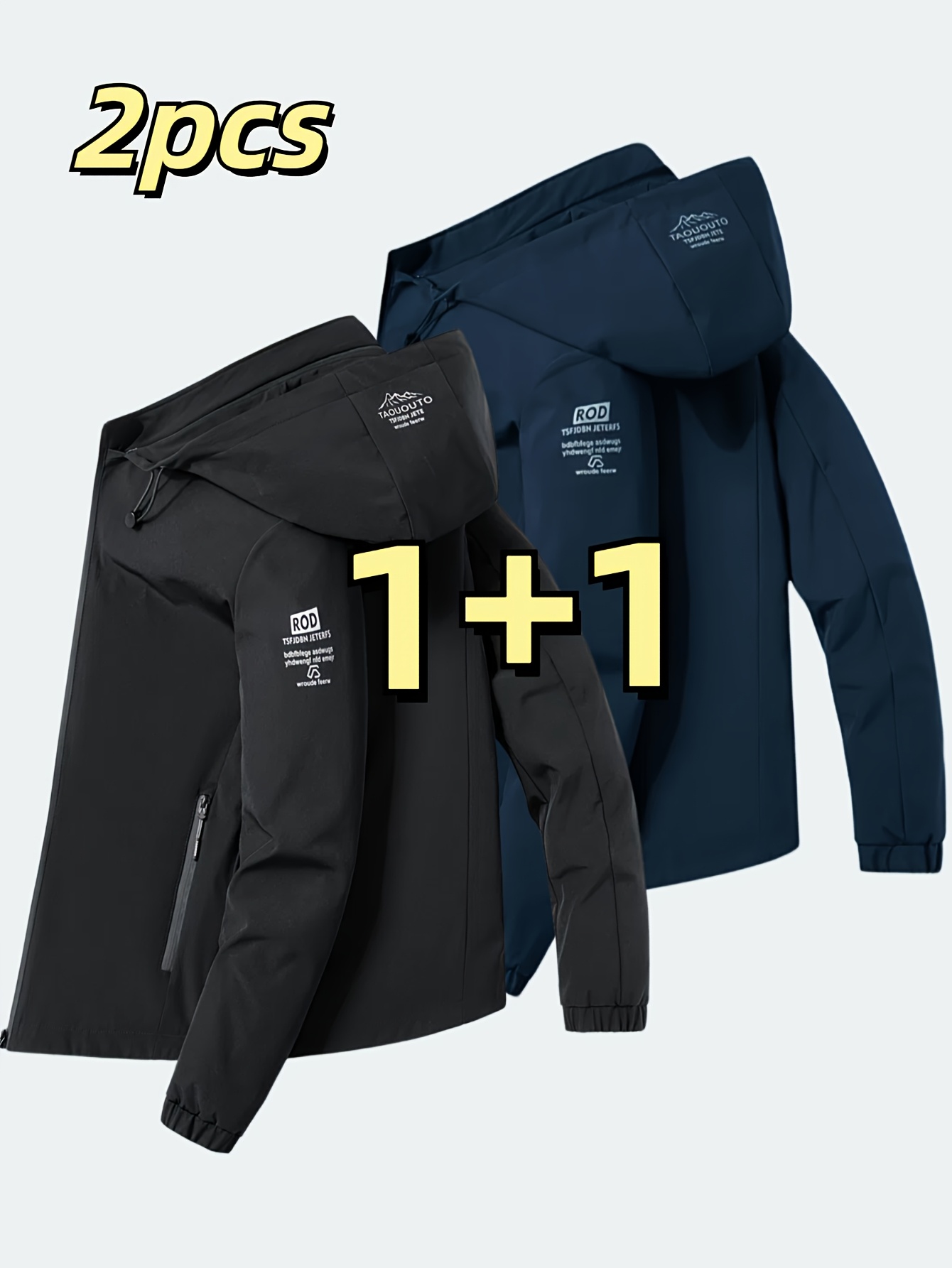 Men'S Fashion Zipper Jacket - Two piece fashionable Men's windproof hooded