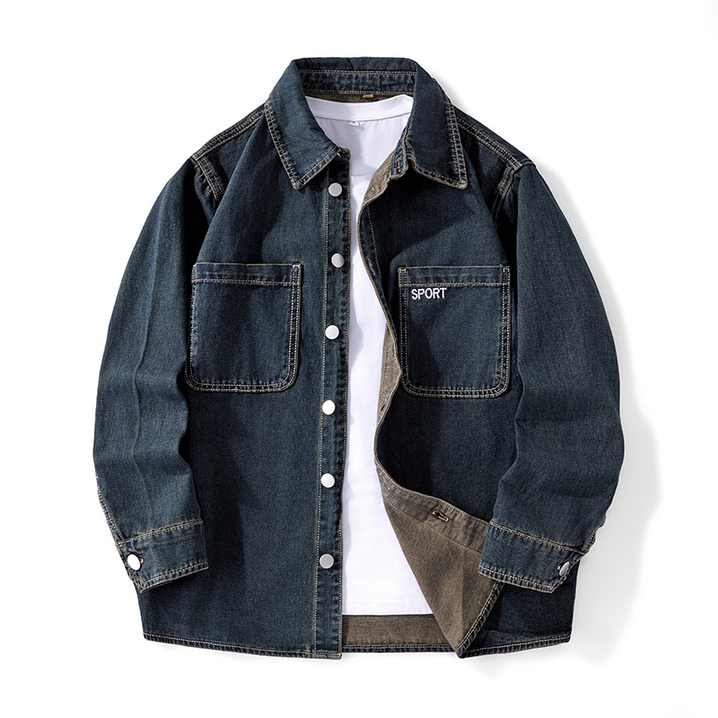 Denim Jacket Vintage - Heavy Duty Washed Denim Jacket for