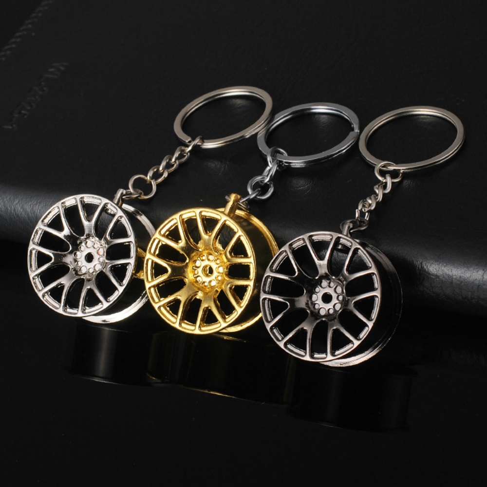 Men'S Fashion Hub - Creative Wheel Hub Keychain Metal Car