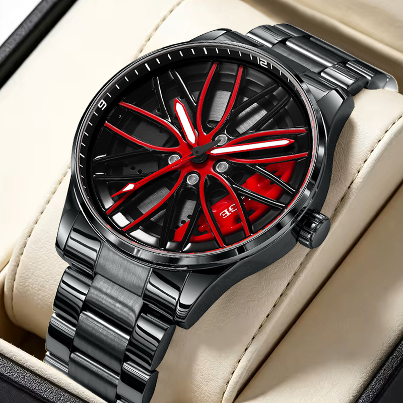 Men'S Fashion Hub - LIGE New Car Wheel Hub Quartz