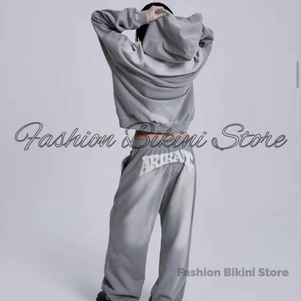 Streetwear Hoodie - NEW Washed Grey Retro Hoodie 3D