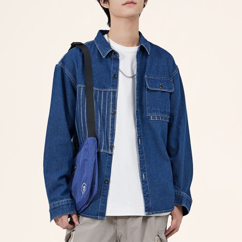 Men'S Fashion Now - Men Korean Chic Turn-down Collar Pocket