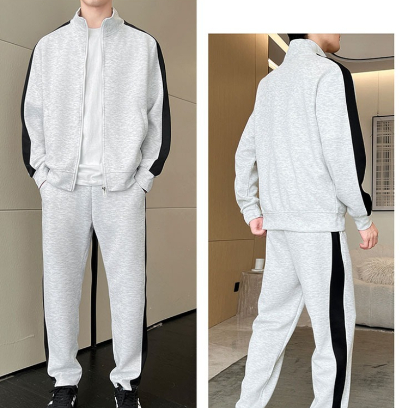 Men'S Fashion Zipper Jacket - Autumn Men Tracksuit Casual Joggers Patchwork