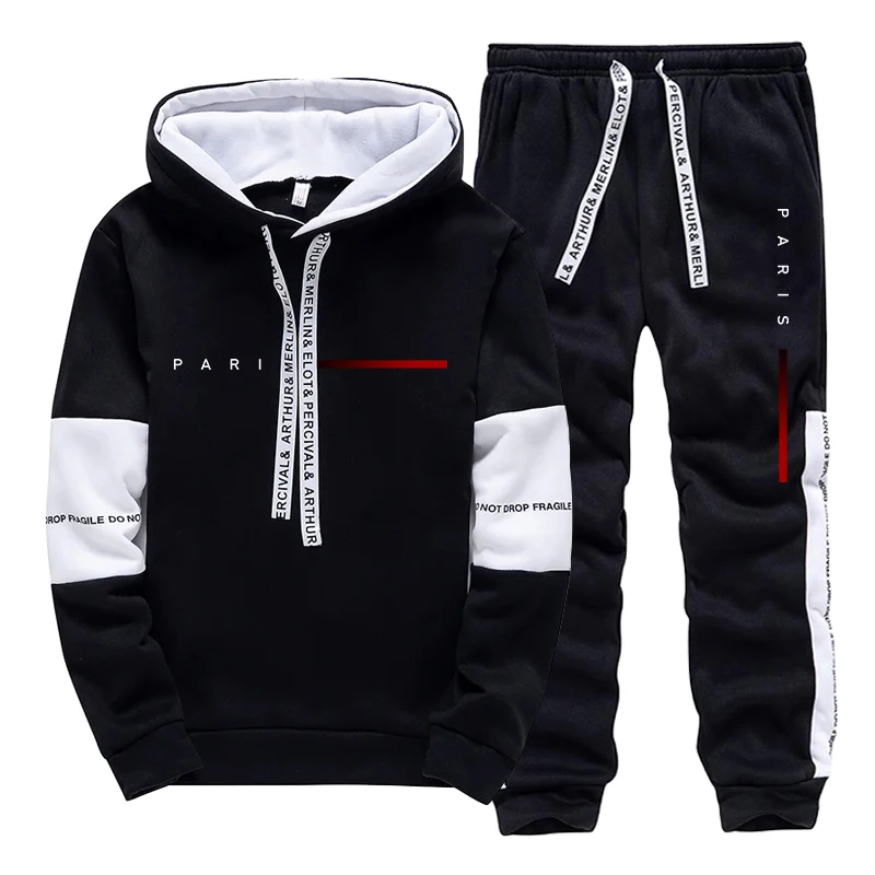 Streetwear Hoodie - Men's Set Paris Fashion Hoodie and