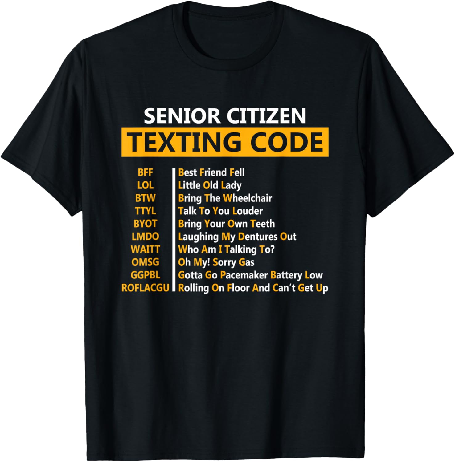 Men'S Fashion For 60 Year Old - Senior Citizen Texting Code Funny Graphic