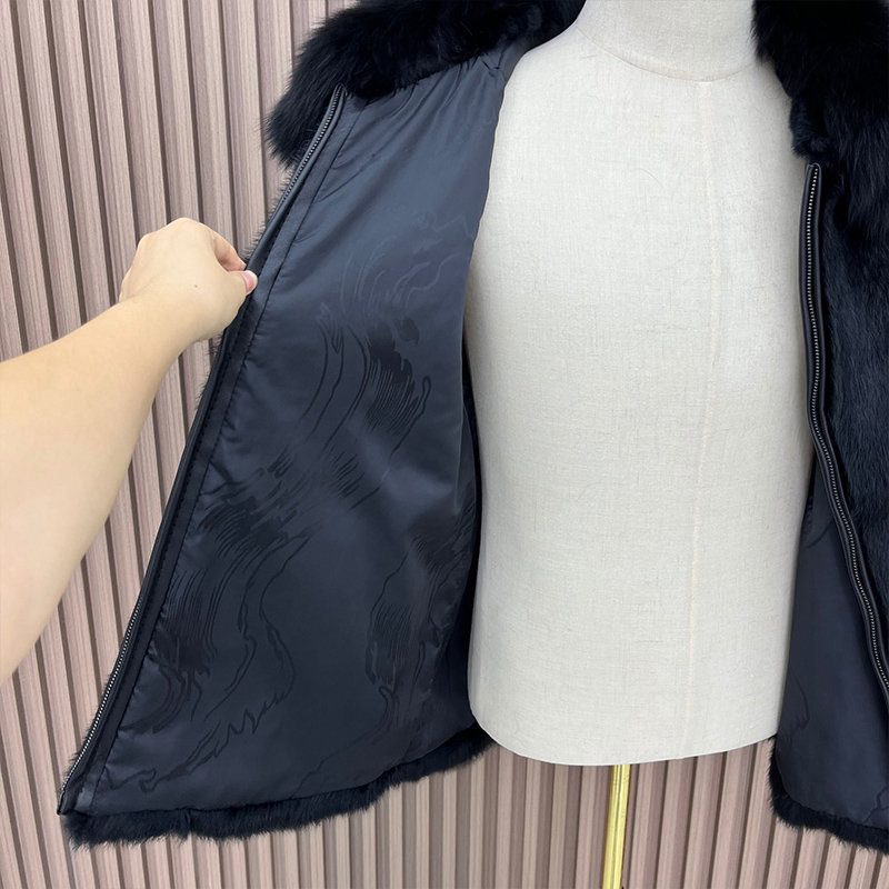 Real Genunie Natural Rabbit Fu - Men'S Fashion Zipper Jacket 评论和价格