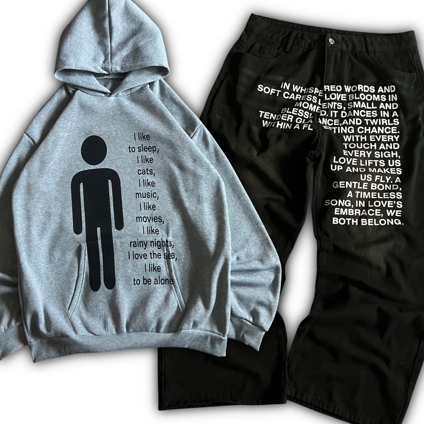 American Pattern Letter Jeans  - Streetwear Hoodie 评论和价格
