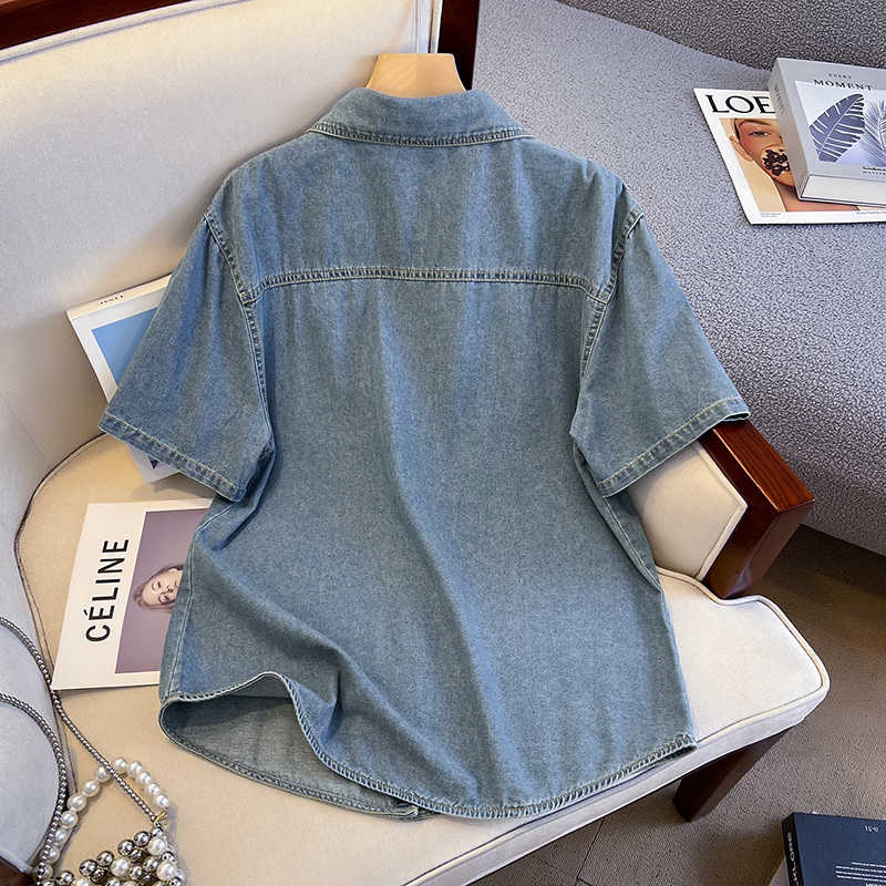 Retro Denim Shirt For Women Su - Denim Jacket Vintage 评论和价格