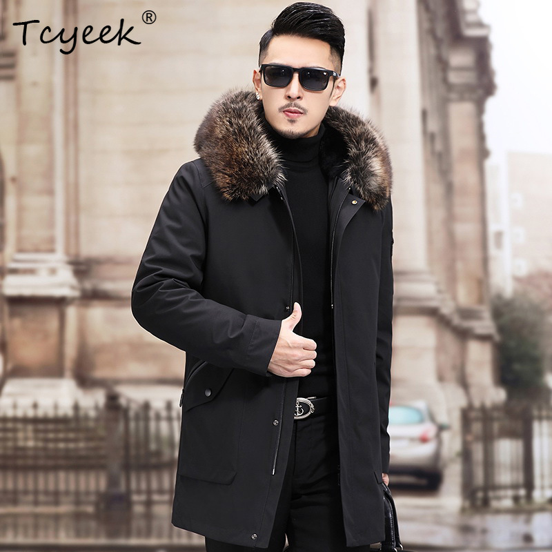 Tcyeek Sliver Fox Fur Collar W - Men'S Fashion Zipper Jacket 评论和价格