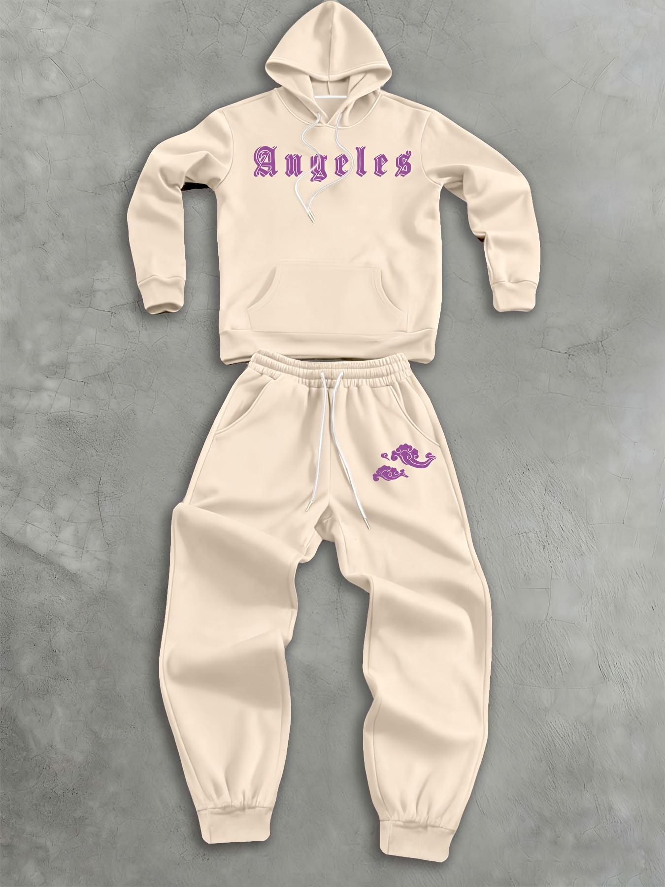 Men Tracksuit Gray Casual Loos - Streetwear Hoodie 评论和价格