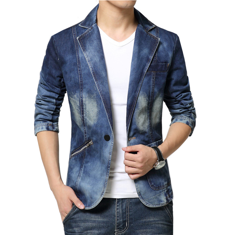 Denim Suit Jacket Brand Men's  - Men'S Fashion Light Jacket 评论和价格