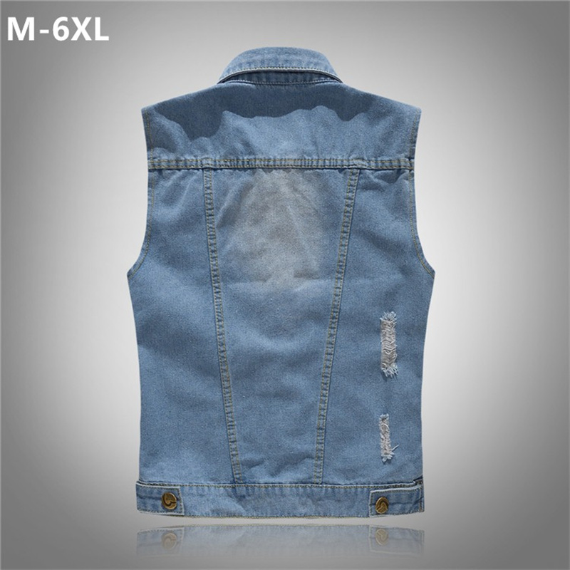 Ripped Denim Waistcoat Men Kor - Men'S Fashion Vest With Jeans 评论和价格