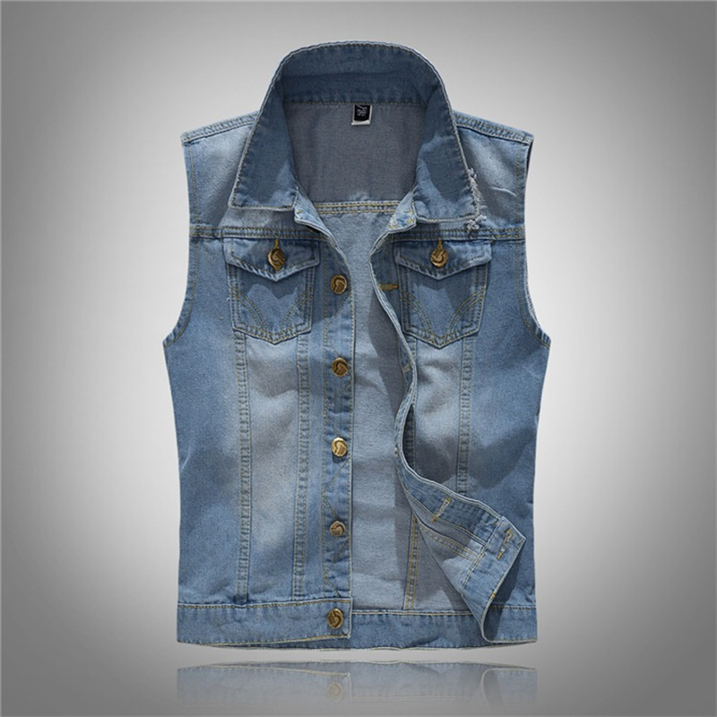 Ripped Denim Waistcoat Men Kor - Men'S Fashion Vest With Jeans 评论和价格