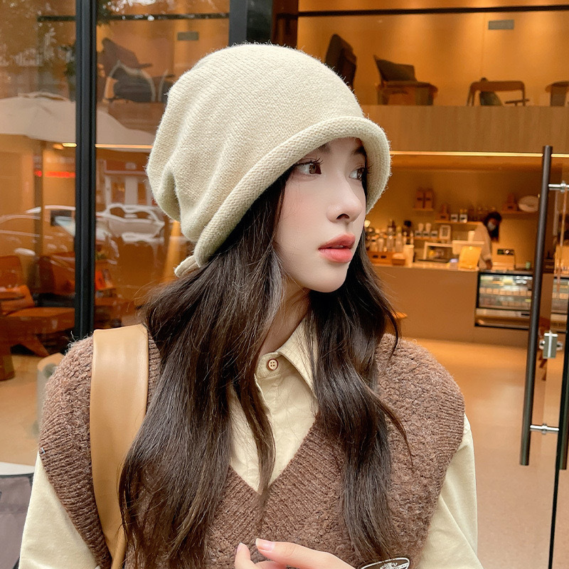 Knitted Bonnet Hoods Female Wi - Beanie Winter Hat 评论和价格