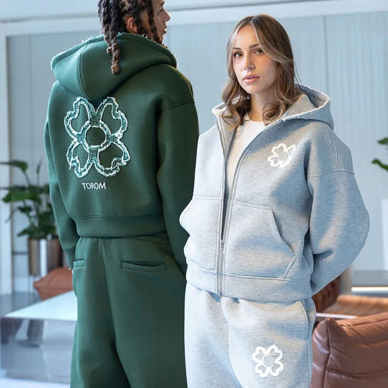 Spring Autumn Oversized 4 Leaf - Streetwear Hoodie 评论和价格