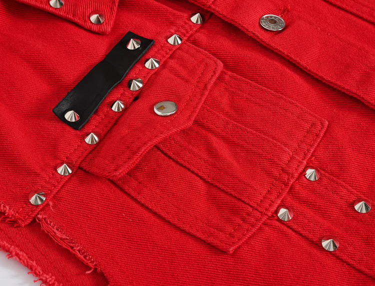 Men Rivet Punk Style Denim Ves - Men'S Fashion Vest With Jeans 评论和价格