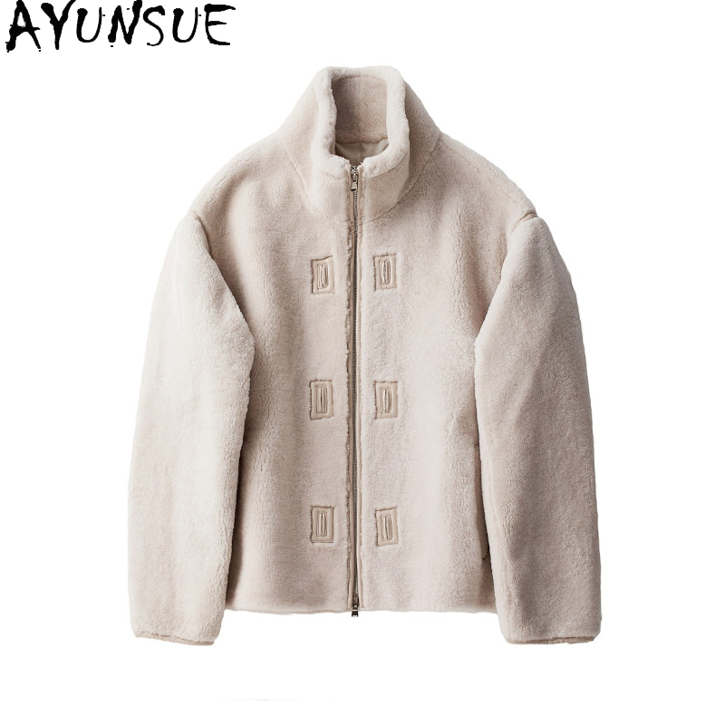 AYUNSUE Natural Merino Sheep S - Men'S Fashion Zipper Jacket 评论和价格