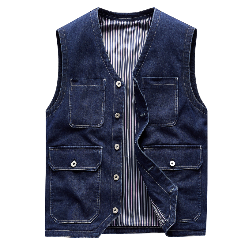 Men Jean Vest Outerwear Denim  - Men'S Fashion Vest With Jeans 评论和价格