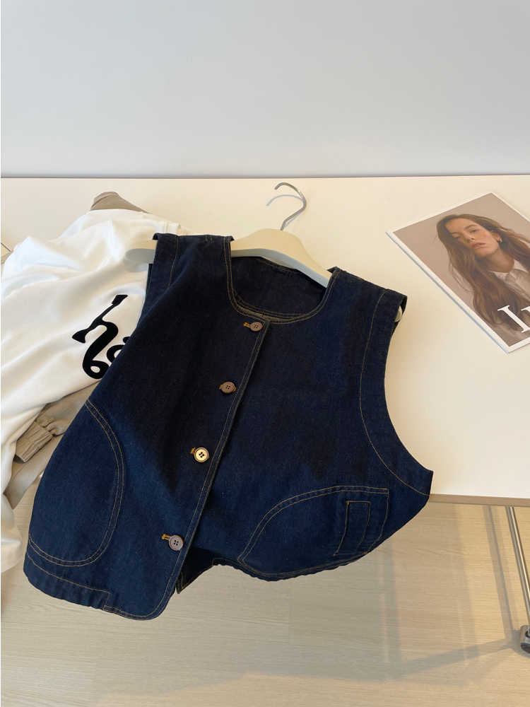 plus Size Denim Vest Women's L - Denim Jacket Vintage 评论和价格