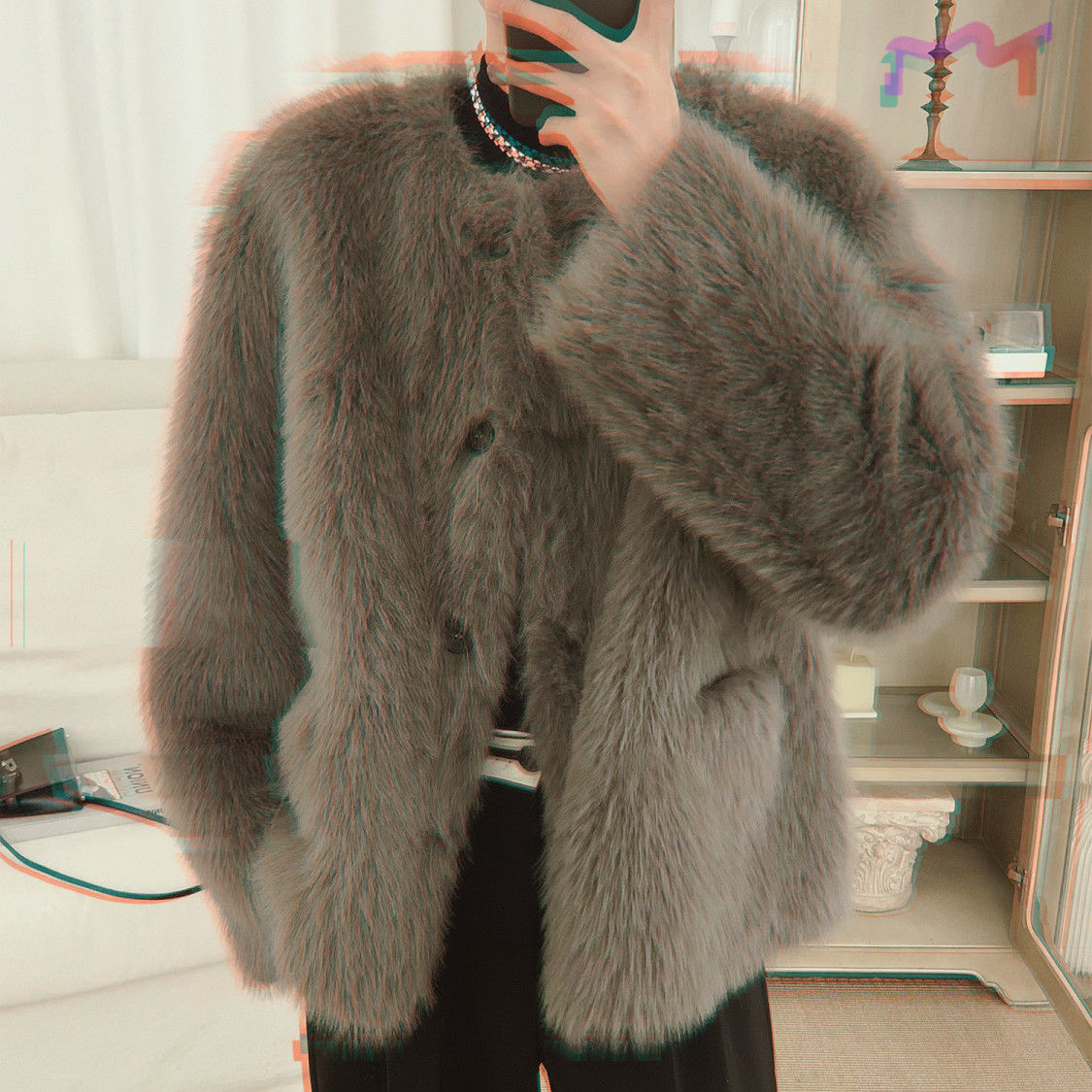Korean Men's Imitation Fur Coa - Men'S Fashion Light Jacket 评论和价格