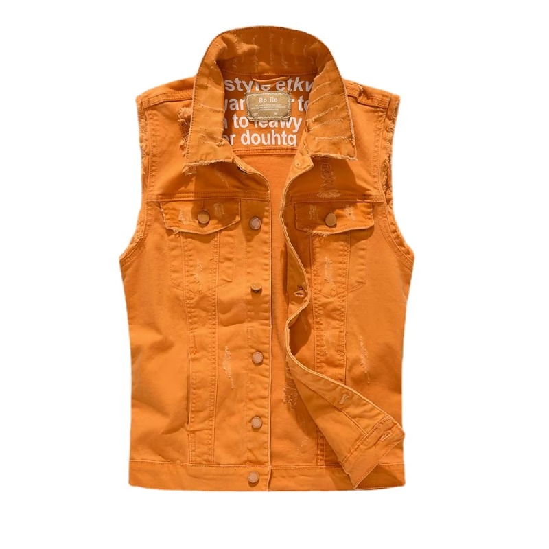 Men Slim Denim Vests Jackets W - Men'S Fashion Vest With Jeans 评论和价格