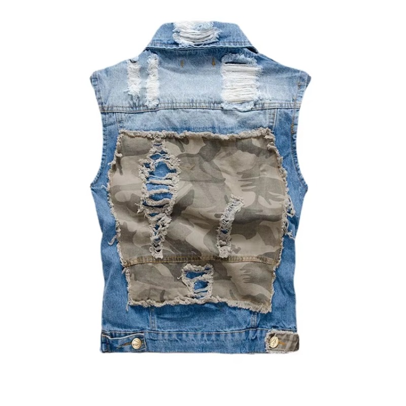 Men Slim Denim Vests Jackets W - Men'S Fashion Vest With Jeans 评论和价格