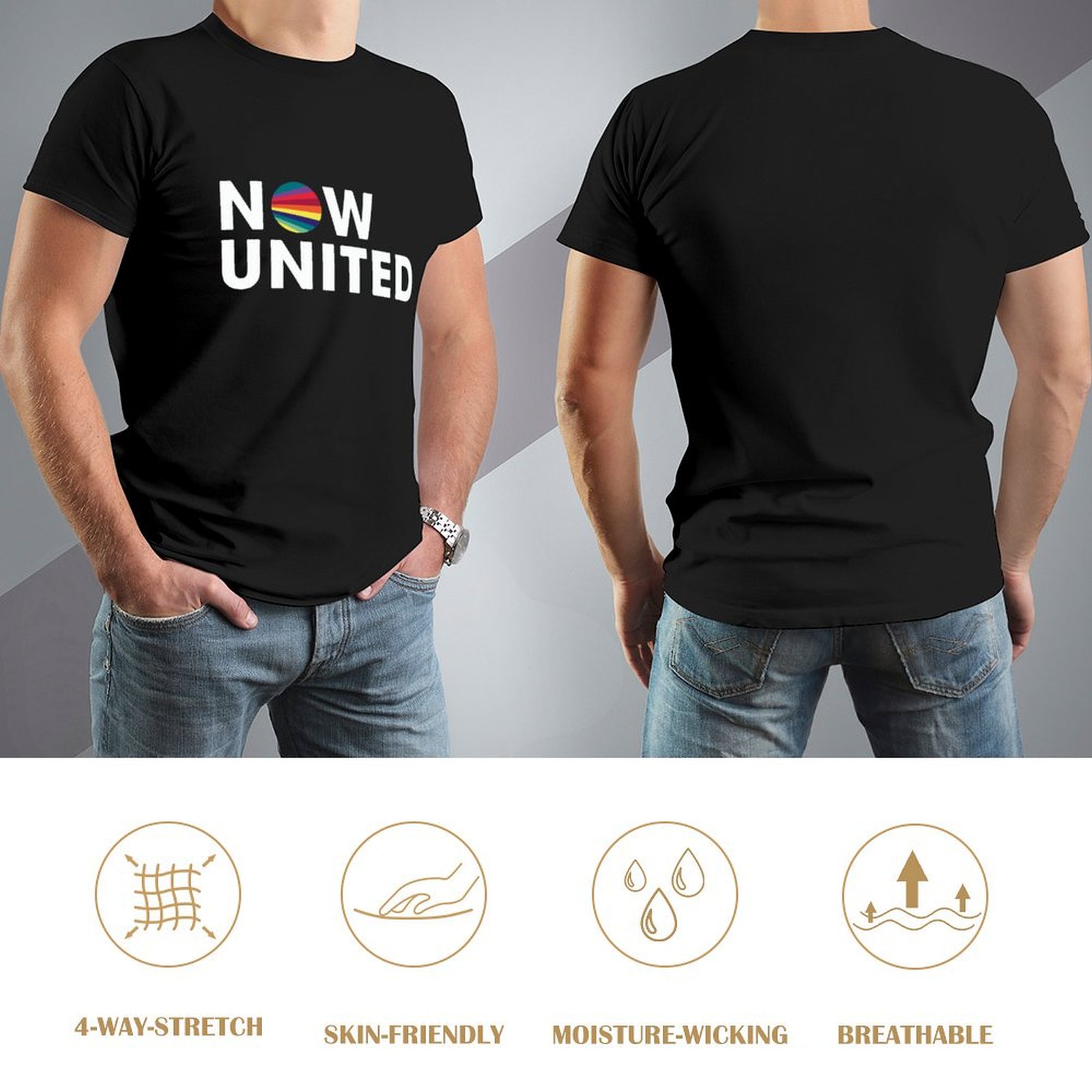 NOW UNITED T-Shirt korean fash - Men'S Fashion Now 评论和价格