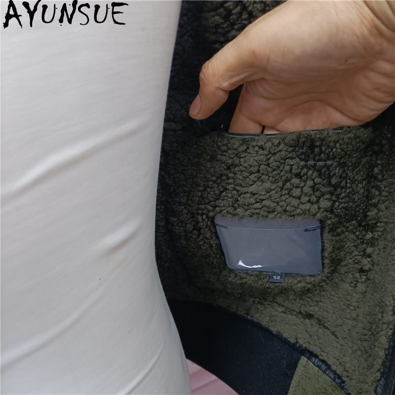 AYUNSUE Warm Natural Fur Coat  - Men'S Fashion Zipper Jacket 评论和价格