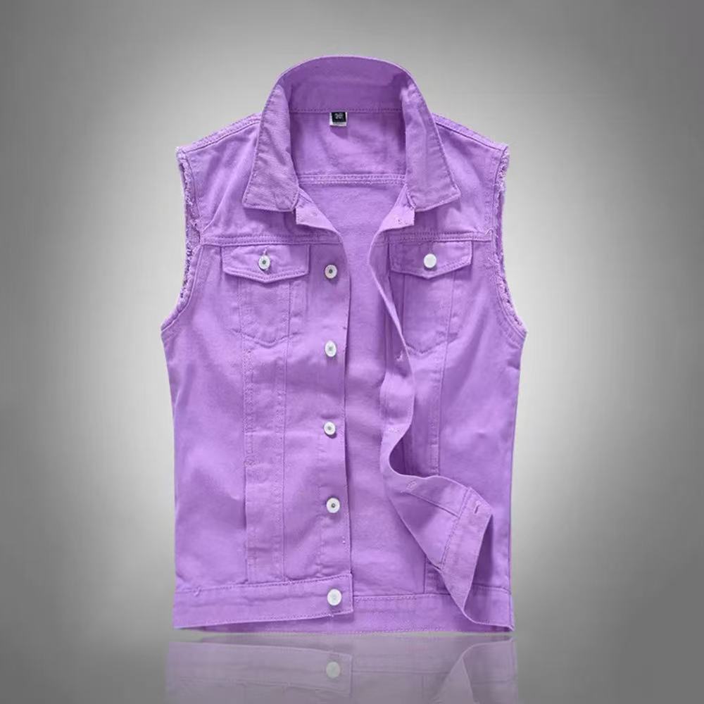 New Fashion Men Blue Casual De - Men'S Fashion Vest With Jeans 评论和价格