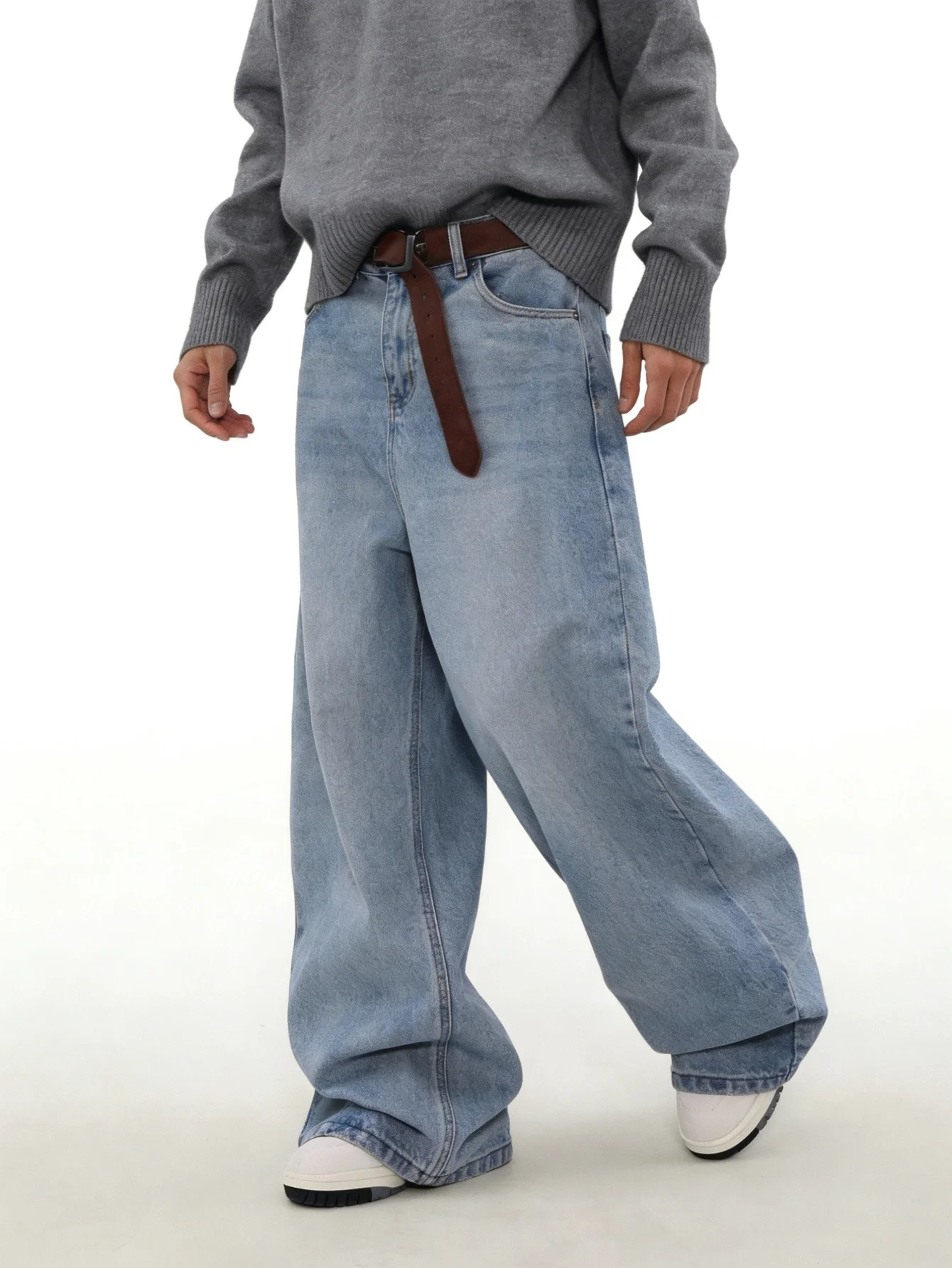 Light Retro Y2K Blue Baggy Jea - Men'S Fashion For 60 Year Old 评论和价格