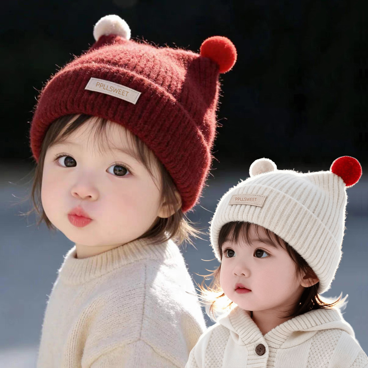 1-4Year Baby Knitted Hat Cute  - Beanie Winter Hat 评论和价格