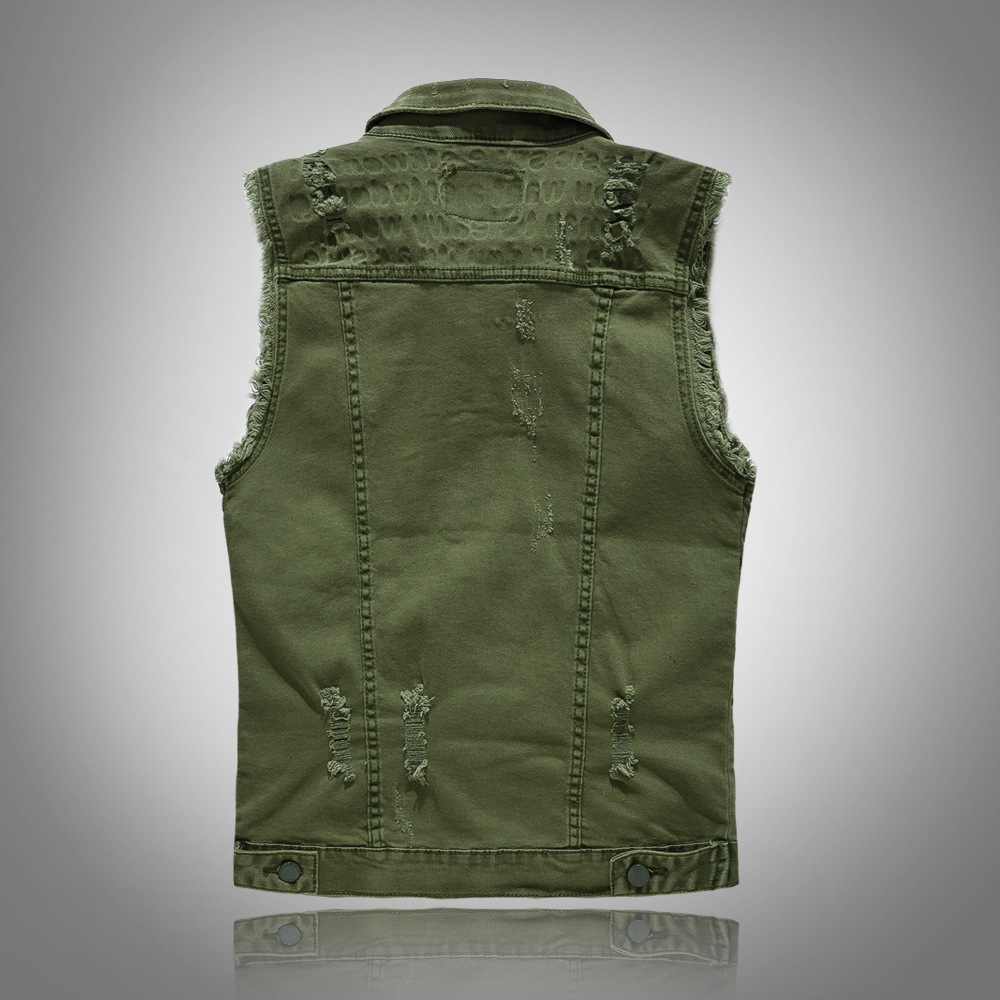 New Fashion Men Green Casual R - Men'S Fashion Vest With Jeans 评论和价格