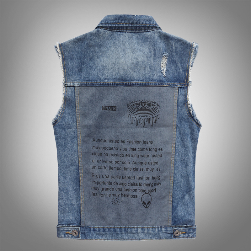 New Fashion Men Blue Casual Ri - Men'S Fashion Vest With Jeans 评论和价格
