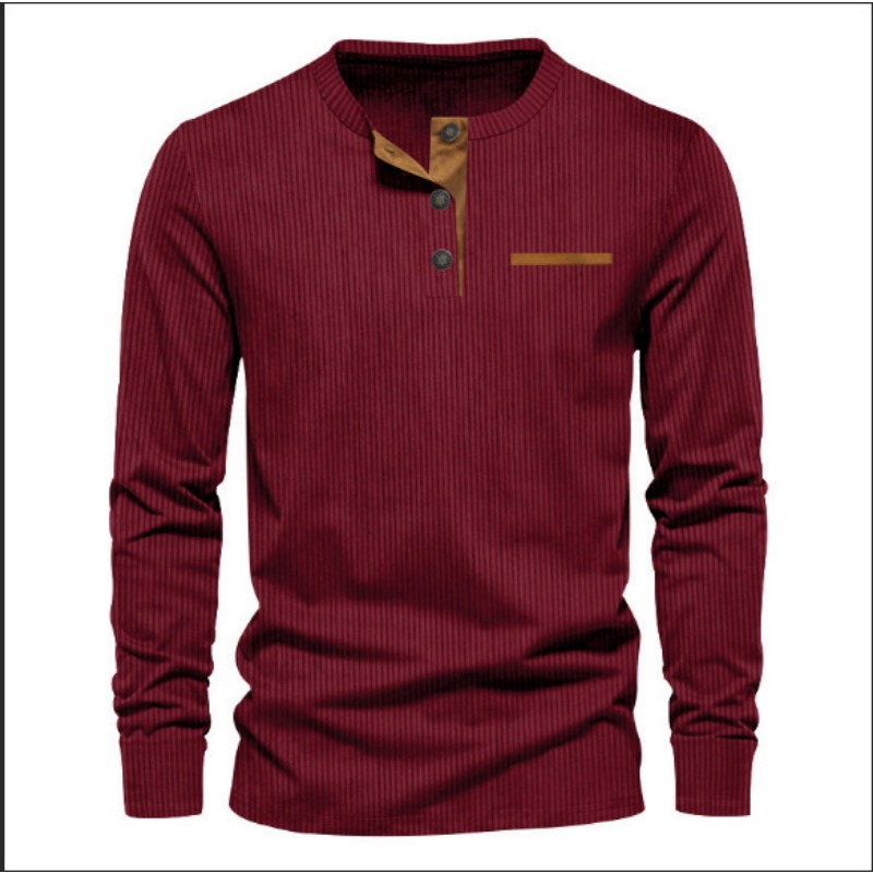 Men's Corduroy Henley Neck Lon - Men'S Fashion Looks 评论和价格
