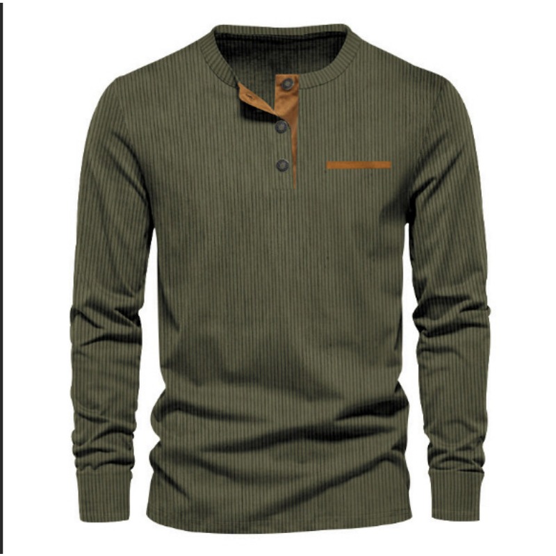 Men's Corduroy Henley Neck Lon - Men'S Fashion Looks 评论和价格