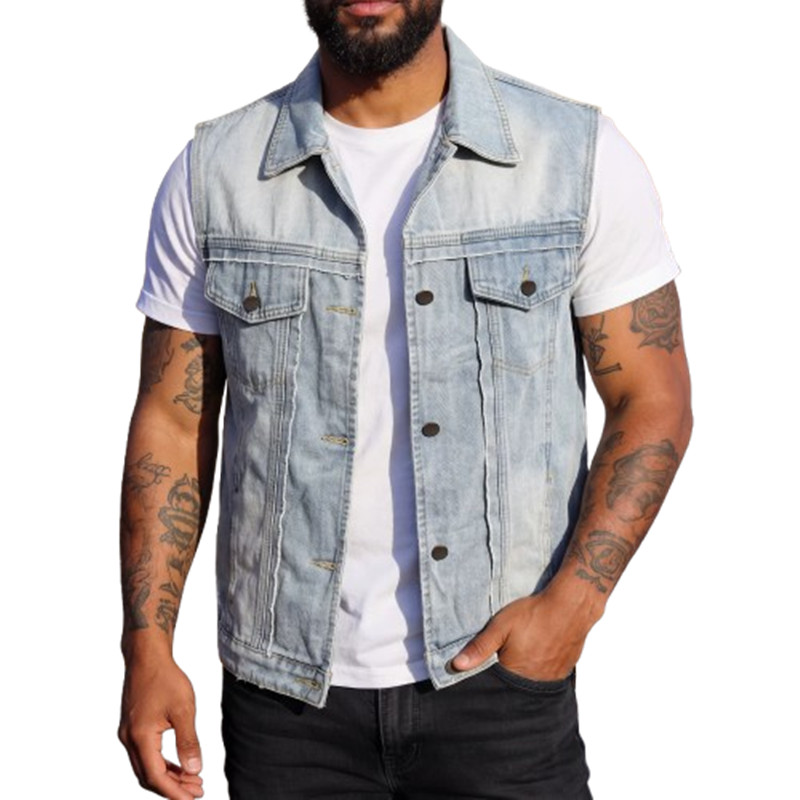 Spring Summer Men's Denim Vest - Men'S Fashion Vest With Jeans 评论和价格