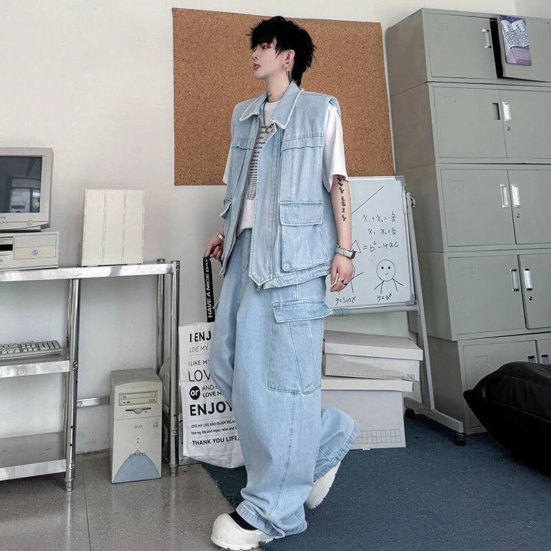 LUZHEN 2026 Summer Solid Color - Men'S Fashion Vest With Jeans 评论和价格